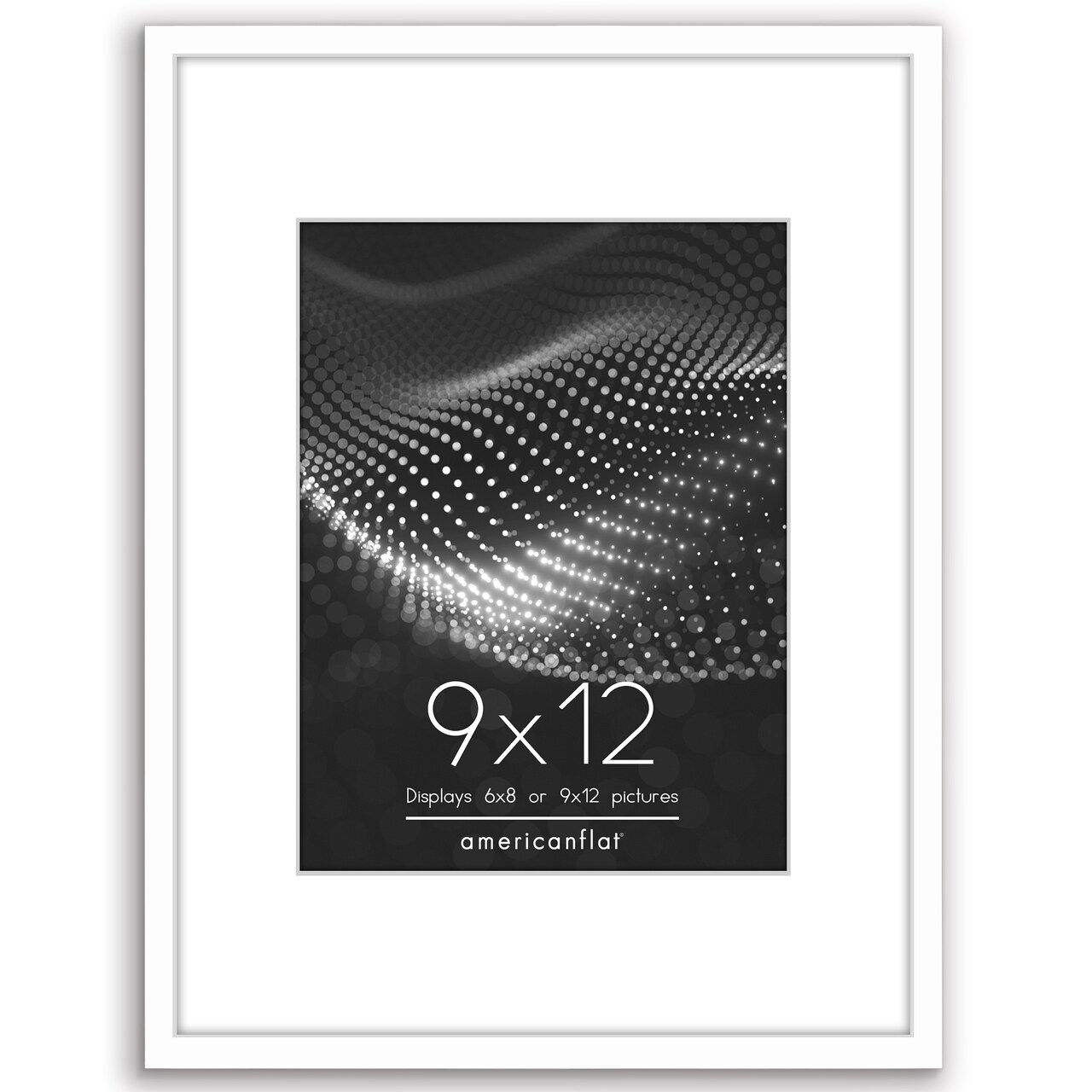 Americanflat Picture Frame with Mat - Modern Design, Shatter-Resistant Glass, Dual Sawtooth Hangers, Ideal for Home and Office Decor